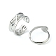 8Pcs 8 Style Whale Tail & Wave & Flower & Vortex & Snake Stainless Steel Open Cuff Ring Set(RJEW-FS0001-02)-3