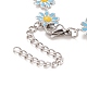 Enamel Daisy Link Chains Bracelet(BJEW-P271-01P-03)-4