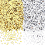 100g 2 Colors Ornament Accessories, PVC Plastic Paillette/Sequins Pendants, Star, Mixed Color, 5x5x0.2mm, about 50g/color(KY-HY0001-28)