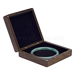 Square Wooden Small Bangle Storage Boxes, with Magnetic Hinged Lids and Velvet Inside, for Bangle Packaging, Camel, 10.2x10.3x3.85cm(CON-WH0112-012A)