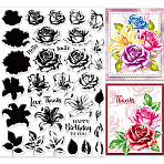 Custom PVC Plastic Stamps, for DIY Scrapbooking, Photo Album Decorative, Cards Making, Stamp Sheets, Film Frame, Flower, 29.7x21cm(DIY-WH0296-0022)