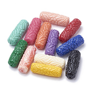 Synthetic Coral Beads, Dyed, Column, Mixed Color, 25~26x8~9mm, Hole: 2mm(X-CORA-Q033-03A-13)