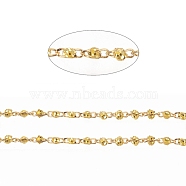 Brass Handmade Beaded Chain, Link Chains, with Enamel, Long-Lasting Plated, Real 18K Gold Plated Unwelded, with Spool, Yellow, 5x2x2mm, about 32.8 Feet(10m)/roll(CHC-G011-08G-01)