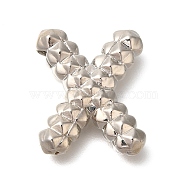 Rack Plating, Brass Pendants, Cadmium Free & Lead Free, Letter A~Z Charms, Letter X, 21.5x17.5x5.5mm, Hole: 2.5x3mm(KK-I722-02P-X)