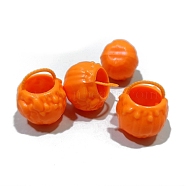 Halloween Plastic Pumpkin Basket Miniature Ornaments, Micro Landscape Home Dollhouse Accessories, Pretending Prop Decorations, Dark Orange, 34x30mm(PW-WG81E2C-01)