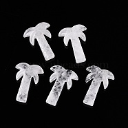 Natural Quartz Crystal Coconut Tree Pendants, Rock Crystal Palm Tree Charms, 27~28x19~22x5~6mm, Hole: 1.2~1.5mm(G-N342-02J)