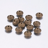 Tibetan Style Alloy Spacer Beads, Lead Free & Cadmium Free, Bicone, Antique Bronze, 7.5x4.6mm, Hole: 1mm(MLF0620Y)