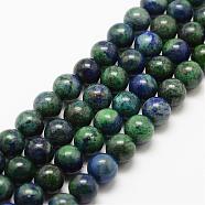 Natural Chrysocolla and Lapis Lazuli Beads Strands, Round, Dyed, 4mm, Hole: 1mm, about 95pcs/strand, 15.7 inch(G-P281-03-4mm)