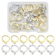 40Pcs 2 Colors 304 Stainless Steel Leverback Earring Findings, with Horizontal Loops, Golden & Stainless Steel Color, 14.5x12x2mm, Hole: 1.2mm, Pin: 0.6mm, 20Pcs/color(STAS-FS0001-24)