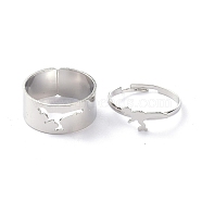 Alloy Adjustable Rings Set, Couple Rings, Dinosaur, Platinum, 2~9mm, Inner Diameter: 17~18mm, 2pcs/set(RJEW-D001-05P)