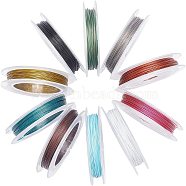 Tiger Tail Wire, Nylon-coated Stainless Steel, Mixed Color, 0.38mm, about 32.8 Feet(10m)/roll(TWIR-PH0001-02)