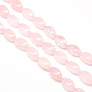 Natural Twist Rose Quartz Beads Strands, 12x6x6mm, Hole: 1mm, about 33pcs/strand, 15.74 inch(G-L243B-08)