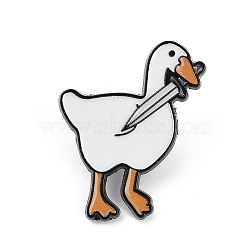 Naughty Duck with Dagger Enamel Pins, Alloy Lapel Pin Backs for Backpack Clothes, WhiteSmoke, 29x23mm(JEWB-V007-02EB-03)