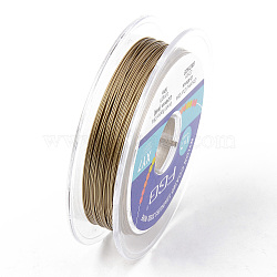 Tiger Tail Beading Wire, 7-Strand Bead Stringing Wire, Nylon Coated Stainless Steel Wire, Light Khaki, 26 Gauge, 0.4mm, about 32.8 Feet(10m)/roll(TWIR-R007-0.4mm-03)