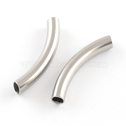 304 Stainless Steel Tube Beads, Stainless Steel Color,40x5mm, Hole: 3.5mm(X-STAS-R068-02)