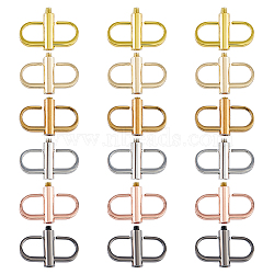 18Pcs 6 Colors Alloy Adjuster Buckles, for Shortening Purse Chain, Mixed Color, 1.4x2.15x0.4cm, Hole: 8x6.5mm, 3pcs/color(FIND-DC0004-91)