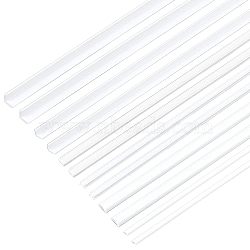 6 Sets 6 Style ABS Plastic Bar Rods, for DIY Sand Table Architectural Model Making, White, 250x2~5x1~3mm, 1set/style(DIY-OC0008-25)