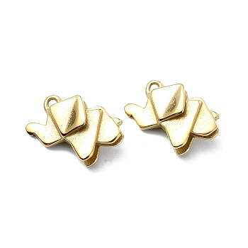 304 Stainless Steel Charms, Origami Elephant Charm, Real 14K Gold Plated, 13x13.5x5.5mm, Hole: 1.2mm