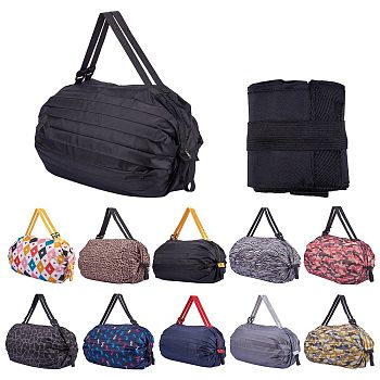 Polyester Portable Shopping Bag, Collapsible Shopping Bag, High-capacity, Black, 81~81.5x7.8~80x0.7~0.8cm