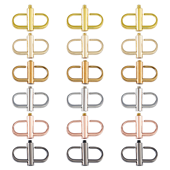 18Pcs 6 Colors Alloy Adjuster Buckles, for Shortening Purse Chain, Mixed Color, 1.4x2.15x0.4cm, Hole: 8x6.5mm, 3pcs/color