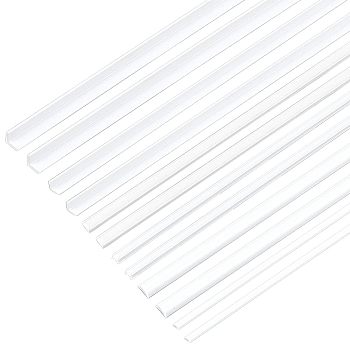 6 Sets 6 Style ABS Plastic Bar Rods, for DIY Sand Table Architectural Model Making, White, 250x2~5x1~3mm, 1set/style