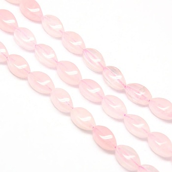 Natural Twist Rose Quartz Beads Strands, 12x6x6mm, Hole: 1mm, about 33pcs/strand, 15.74 inch
