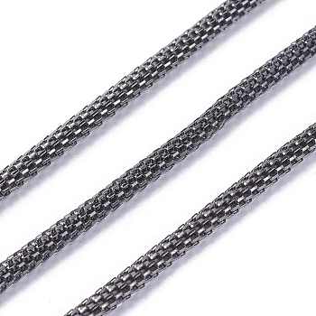Gunmetal Iron Mesh Chains Network Chains, with Spool, Unwelded, about: 3.2mm thick, about 328.08 Feet(100m)/roll