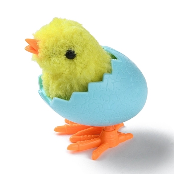 Wind Up Chick Dolls, Novelty Jumping Gag Toy, Plush Chick Toys for Easter Party Favors, Light Sky Blue, 80x60x87mm
