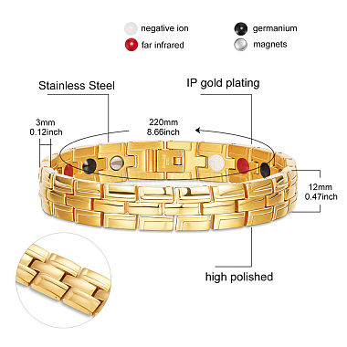 SHEGRACE Stainless Steel Watch Band Bracelets(JB649A)-3
