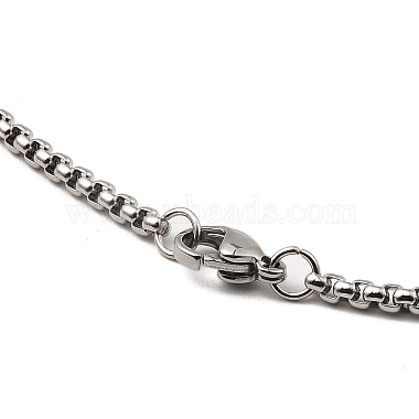 collar con colgante de aleación de cruz y dragón con 201 cadenas de caja de acero inoxidable(NJEW-D053-03AS)-3