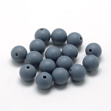 15mm Slate Gray Round Silicone Beads