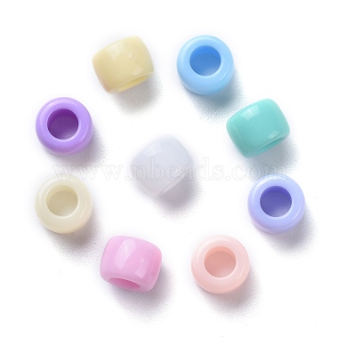 Couleur mélangée chunky séparateurs perles acrylique beignet pour les enfants bijoux(X-SACR-R746-07)-4