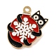 Weihnachtsthema schwarze Katze mit Schneeflocke Emaille Pins(JEWB-M043-04D)-1