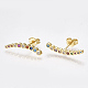 Brass Micro Pave Cubic Zirconia(Random Mixed Color) Ear Studs(EJEW-S201-90)-2