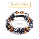 Natural Obsidian & Tiger Eye & Synthetic Hematite Braided Bead Bracelet(BJEW-SW00001-22)-2