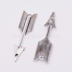 Tibetan Style Alloy Links Connectors, Lead Free & Cadmium Free, Arrow, Antique Silver, 39x11x2mm, Hole: 1.6mm and 1.4mm(PALLOY-WH0071-57AS-RS)