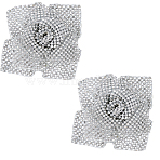 2Pcs Crystal Rhinestones Shoes Decoration, Flower, Gainsboro, 52.5x56x24.5mm(DIY-FH0008-22)