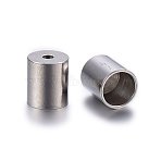 Tarnish Resistant 304 Stainless Steel Cord Ends, End Caps, Column, Stainless Steel Color, 6x5mm, Hole: 1.5mm, Inner Diameter: 4mm(STAS-H467-09P-4mm)
