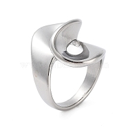 Non-Tarnish Ion Plating(IP) 304 Stainless Steel Rings for Women, Stainless Steel Color, US Size 7(17.3mm)(RJEW-K270-03B-P)