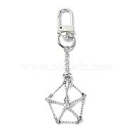 Stainless Steel Empty Pouch Stone Holder for Keychain, with Alloy Swivel Clasps, Mixed Color, 8.55cm(KEYC-TA00029-02)