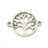 Non-Tarnish 201 Stainless Steel Connector Charms, Tree of Life Links, Stainless Steel Color, 12x16x1mm, Hole: 1.4mm(STAS-M015-18P)