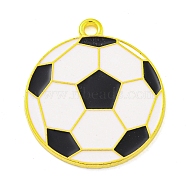 Alloy Enamel Pendants, Golden, Football, 28.5x25x1.5mm, Hole: 2mm(FIND-Z044-02A)