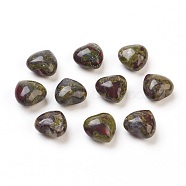 Natural Dragon Blood Stone, Heart Love Stone, Pocket Palm Stone for Reiki Balancing, 14~15.5x14~15.5x10mm(G-G769-05)
