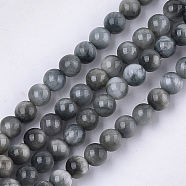 Natural Hawk's Eye Beads Strands, Eagle Eye Stone, Grade AB+, Round, 6mm, Hole: 0.8mm, about 62~65pcs/strand, 15.3 inch(G-S333-6mm-034)