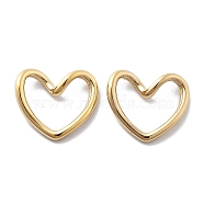 PVD Vacuum Plating 304 Stainless Steel Heart Linking Rings, Real 18K Gold Plated, 16.5x18x5mm(STAS-R130-08G)