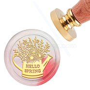 Brass Wax Seal Stamp with Handle, for DIY Scrapbooking, Flag Pattern, 3.5x1.18 inch(8.9x3cm)(AJEW-WH0184-0036)