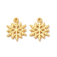 Rack Plating Alloy Pendants, Cadmium Free & Lead Free & Nickle Free, Snowflake Charm, Matte Gold Color, 20x15.5x2mm, Hole: 1.6mm(FIND-I036-55MG)