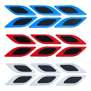 3 Sets 3 Colors Leaf Shape Resin Car Door Protector Anti-collision Strip Sticker, Reflective Sticker, Mixed Color, 100x34x2mm, 1 set/color(STIC-FH0001-15B)