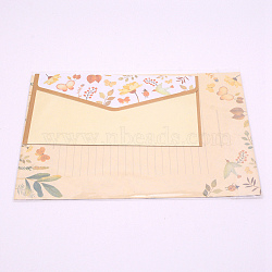 (Clearance Sale)Paper Envelopes & Letter Papers, Floral Pattern, Rectangle, Light Goldenrod Yellow, 8.7~21x14.3~16.5x0.01~0.03cm, 9pcs/set(DIY-WH0204-24B)