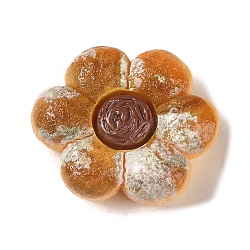 Opaque Resin Imitation Food Decoden Cabochons, Bread, Flower, 17x20.5x8mm(RESI-S395-02G)